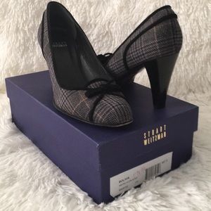 Plaid wool pump
